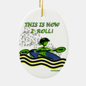 Whitewater Kayak Roll Keramik Ornament (Hinten)