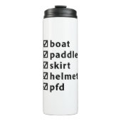 Whitewater Kayaking Checklist Gift for Kayaker Thermosbecher (Vorderseite)