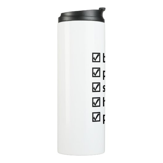 Whitewater Kayaking Checklist Gift for Kayaker Thermosbecher (Nach links gedreht)