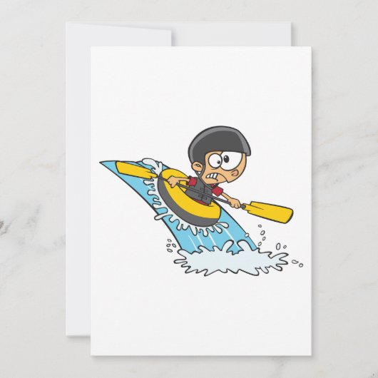 Whitewater Rafting Adventure mit Scared Boy Einladung (Vorderseite)