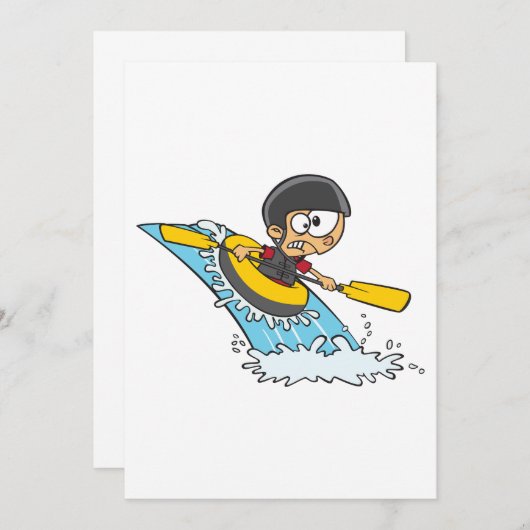 Whitewater Rafting Adventure mit Scared Boy Einladung (Vorne/Hinten)