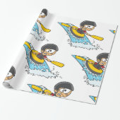 Whitewater Rafting Adventure mit Scared Boy Geschenkpapier (Ungerollt)