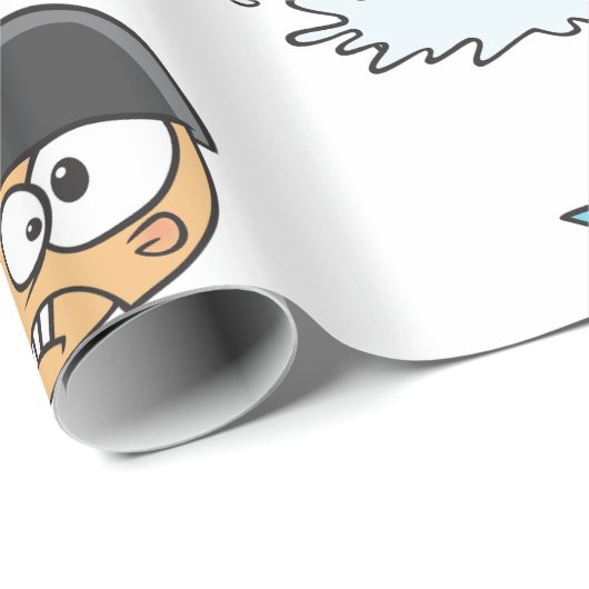 Whitewater Rafting Adventure mit Scared Boy Geschenkpapier (Rolleneckpunkt)