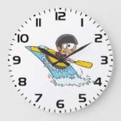 Whitewater Rafting Adventure mit Scared Boy Große Wanduhr (Vorderseite)