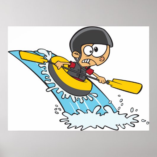 Whitewater Rafting Adventure mit Scared Boy Poster (Vorne)
