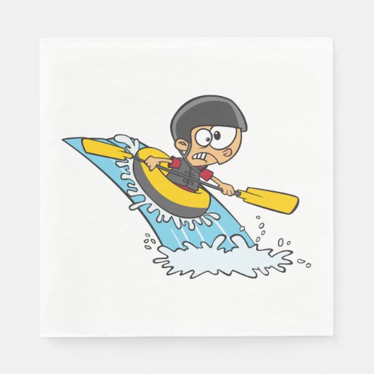 Whitewater Rafting Adventure mit Scared Boy Serviette (Vorderseite)