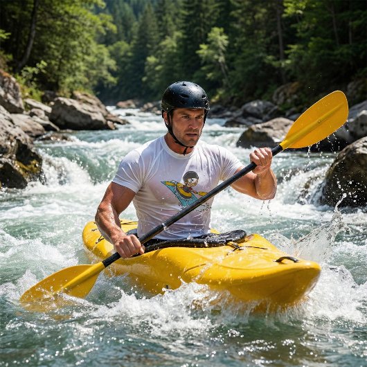 Whitewater Rafting Adventure mit Scared Boy T-Shirt