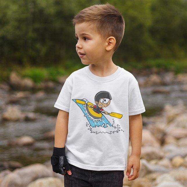Whitewater Rafting Adventure mit Scared Boy T-Shirt (Von Creator hochgeladen)