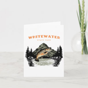 Whitewater Staat Park Retro Vintage Fischerei Karte