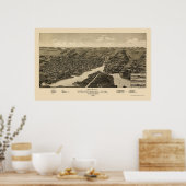 Whitewater, WI Panorama Karte - 1885 Poster (Küche)