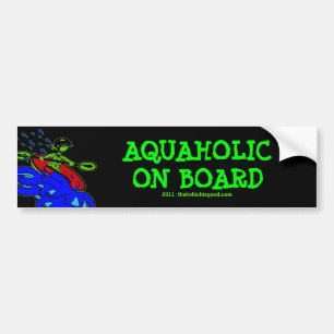WhitewaterKayaker Aquaholic blaues Grün Autoaufkleber