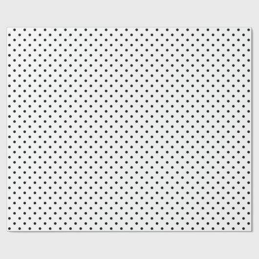Whitewood/Black Polka Dots Wrapping Paper Geschenkpapier (Flach)