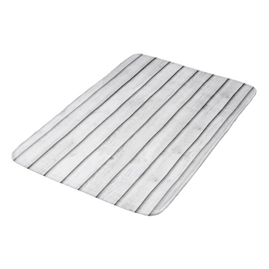 WhiteWoodSlats | Wrapping Papper Nahtlos | Streife Badematte (Schrägansicht)