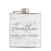 Whitewusch Wood Personalisiert Man of Honour Flachmann (Vorderseite)