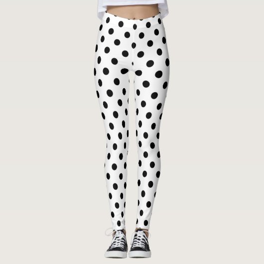 Whitground Polka Dots Design Leggings (Vorderseite)