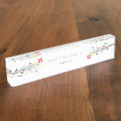 Whitimsical Daisy Custom Text Desk Name Plate Namensplakette (Seite)