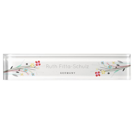 Whitimsical Daisy Custom Text Desk Name Plate Namensplakette (Vorderseite)