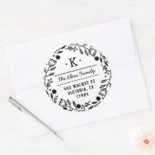 Whitimsy Wreath Monogram Address Sticker (Umschlag)