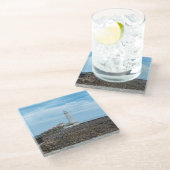 Whitley Bay lighthouse Glasuntersetzer (Schrägansicht)