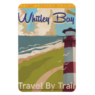 Whitley Bay, North Tyneside Vintage-Reiseposter Magnet