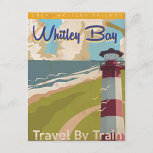 Whitley Bay, North Tyneside Vintage-Reiseposter Postkarte