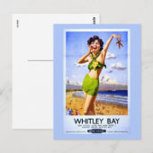 Whitley Bay Vintage Ad Postkarte (Vorne/Hinten)