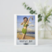 Whitley Bay, Vintage Travel Poster Postkarte (Stehend Vorderseite)
