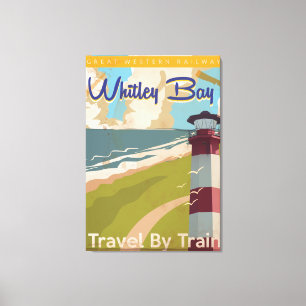 Whitley Bucht, NordTyneside Vintages Reise-Plakat Leinwanddruck