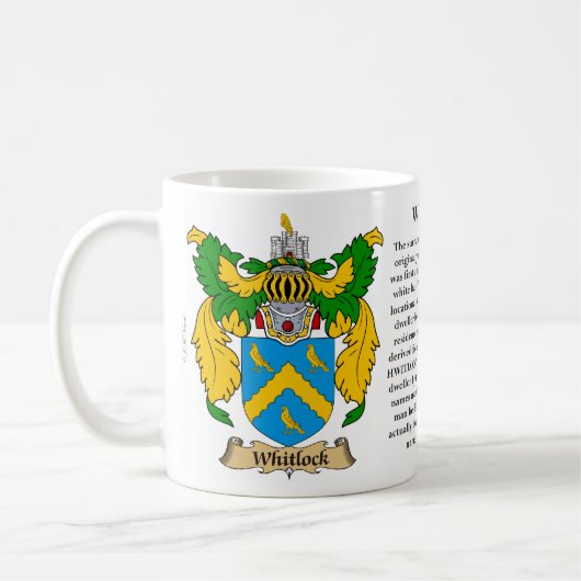 Whitlock Familien-Wappen Kaffeetasse (Links)