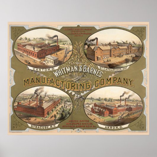 Whitman & Barnes Manufacturing Company. Poster (Vorne)