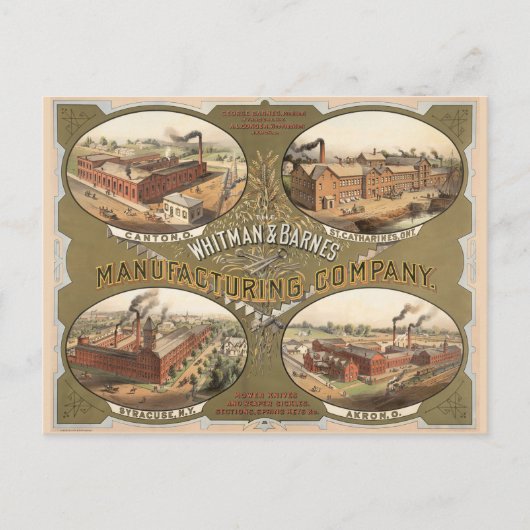 Whitman & Barnes Manufacturing Company. Postkarte (Vorderseite)