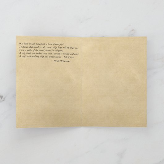 Whitman Zitat: "Sailor of the World" Karte (Innenseite)