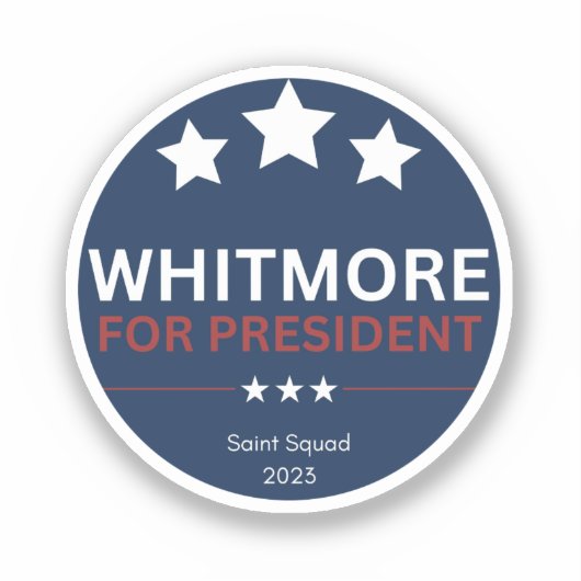Whitmore für Präsident Aufkleber (Vorderseite)