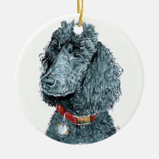 Whitney der Pudel Keramikornament (Vorne)