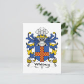 Whitney Familienwappen Postkarte (Stehend Vorderseite)