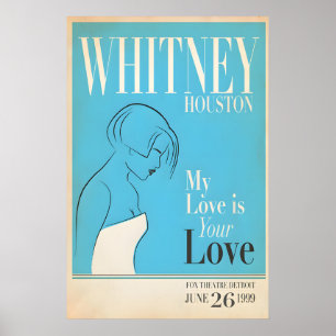 Whitney Houston, Live In Detroit, Originaldruck Poster