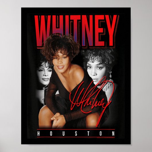 Whitney Houston Retro Foto Collage Poster (Vorne)