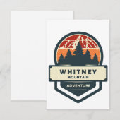 Whitney mountain peak climbing and hiking dankeskarte (Vorne/Hinten)