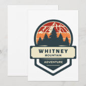 Whitney mountain peak climbing and hiking dankeskarte (Vorne/Hinten)