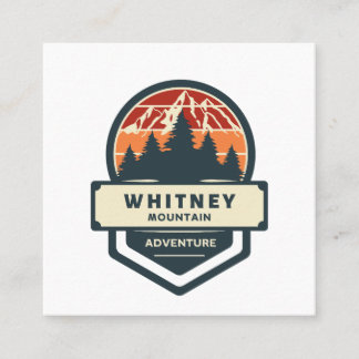 Whitney mountain peak climbing and hiking quadratische visitenkarte