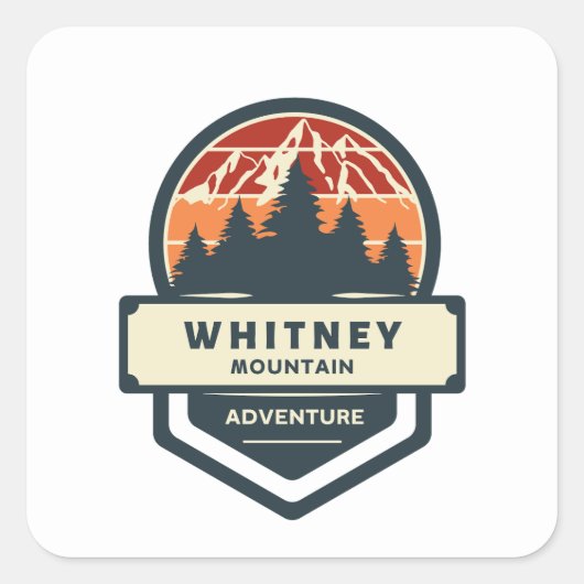 Whitney mountain peak climbing and hiking quadratischer aufkleber (Vorderseite)