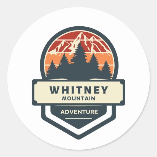 Whitney mountain peak climbing and hiking runder aufkleber (Vorderseite)