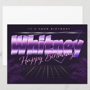 Whitney Name Vorname lila retro Karte Geburtstag