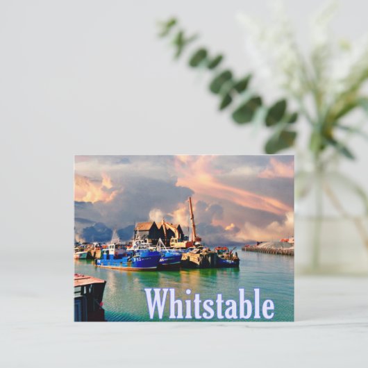 Whitstable Harbour Postkarte (Stehend Vorderseite)