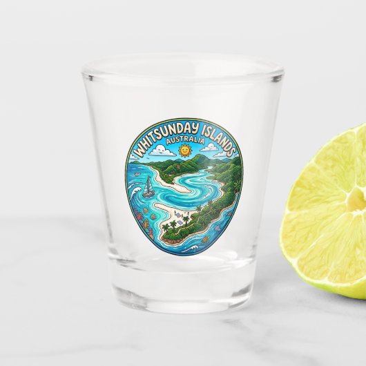 Whitsunday-Inseln Australien Schnapsglas (Vorderseite)