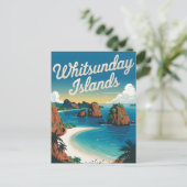 Whitsunday Island Australien Vintag Postkarte (Stehend Vorderseite)