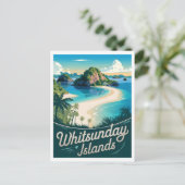 Whitsunday Island Australien Vintag Postkarte (Stehend Vorderseite)