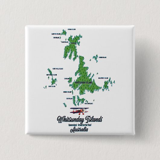 Whitsunday Islands Australia Kartenposter Button (Vorderseite)