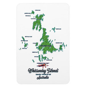 Whitsunday Islands Australien Kartenposter Magnet