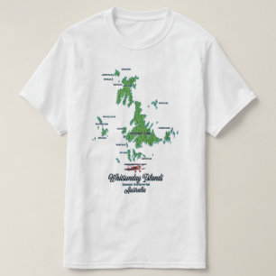 Whitsunday Islands Australien Kartenposter T-Shirt